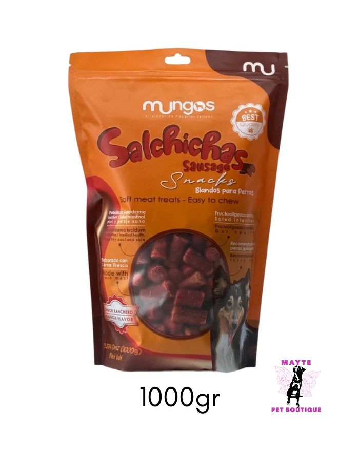 Mungos Salchichas – Snack blando con carne fresca para perros