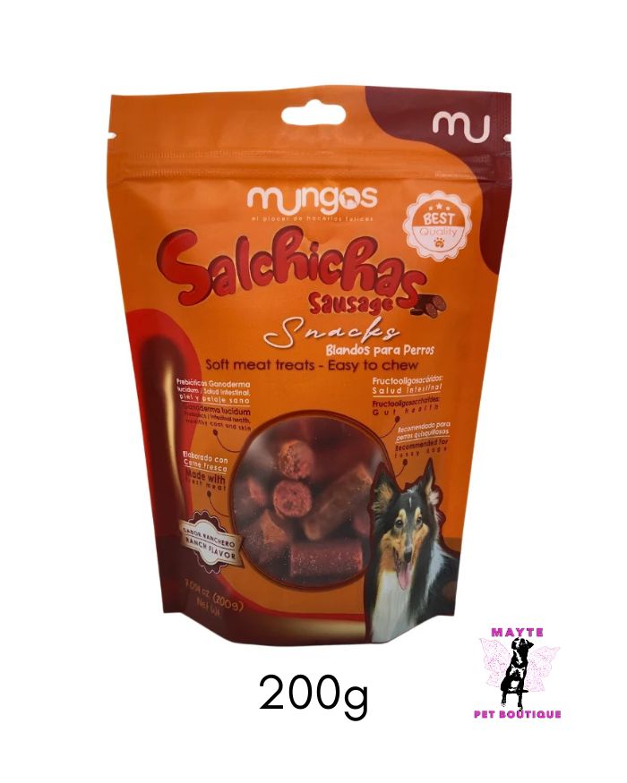 Mungos Salchichas – Snack blando con carne fresca para perros