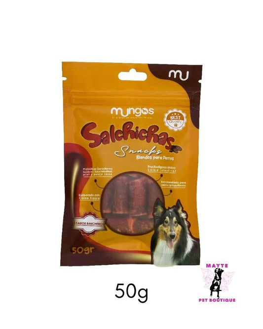 Mungos Salchichas – Snack blando con carne fresca para perros