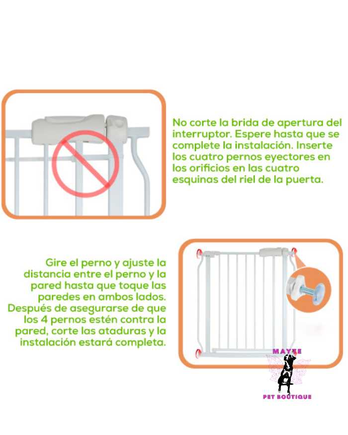 Puerta de Seguridad para Mascotas Ajustable